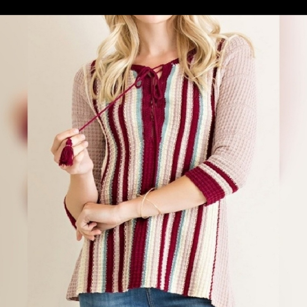 Waffle knit top